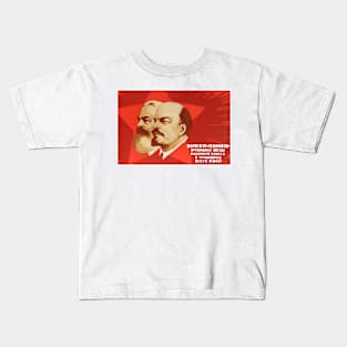 Soviet Propaganda Poster - Marx and Lenin Kids T-Shirt